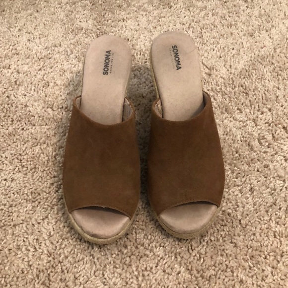 SONOMA suede wedge mules - Picture 1 of 8